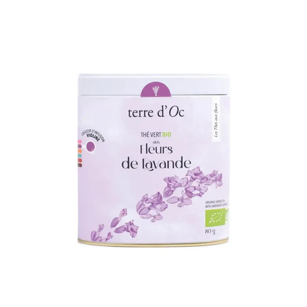 Ceai verde bio cu flori de lavanda