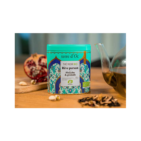 Ceai negru bio cu fistic si rodie Terre d'Oc 80g